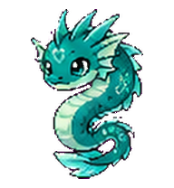 Levimini: Teal serpentine water dragon