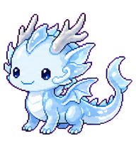 Yueyao: Pale glass dragon with antlers