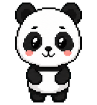 Panda: Wide-eyed pixel panda