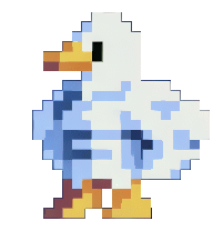 Pixel Duck: White pixel duck